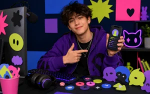 Colorful gamer creator showing a personalized community profile
