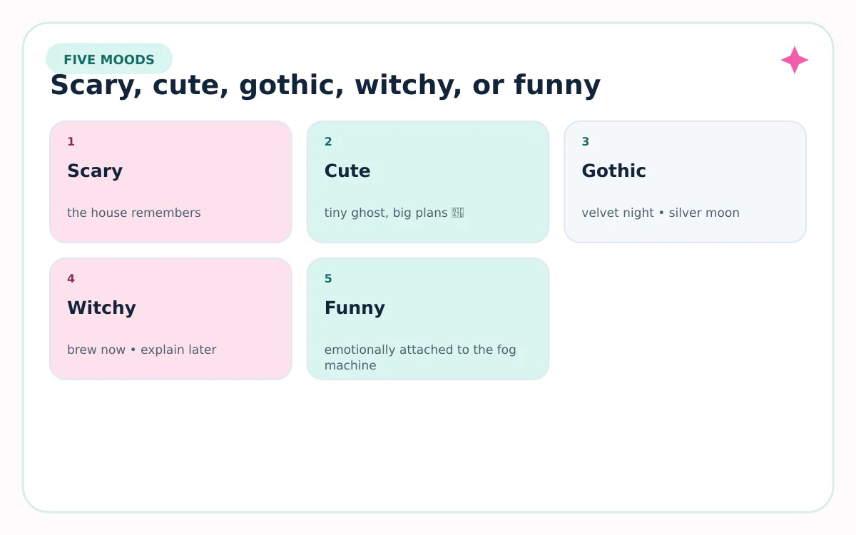 Five Halloween text style directions